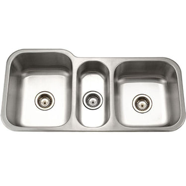 Houzer Medallion Gourmet Series Undermount Stainless Steel Triple Bowl Kitchen Sink Kitchen Sink - Undermount Houzer